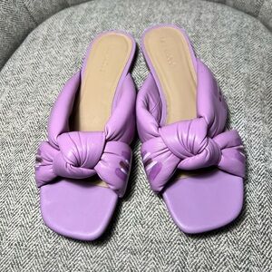 Knot-Front Lavender Slide Mules